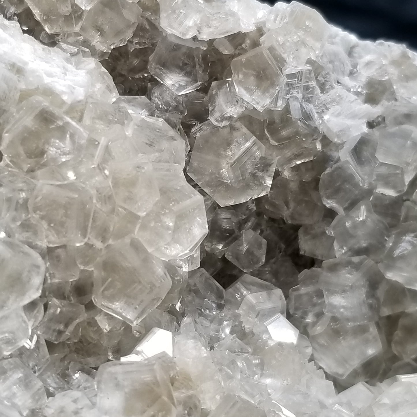 #33000 Clear Nailhead Spar Calcite on Chalcopyrite ore and multiple small fossils in the matrix