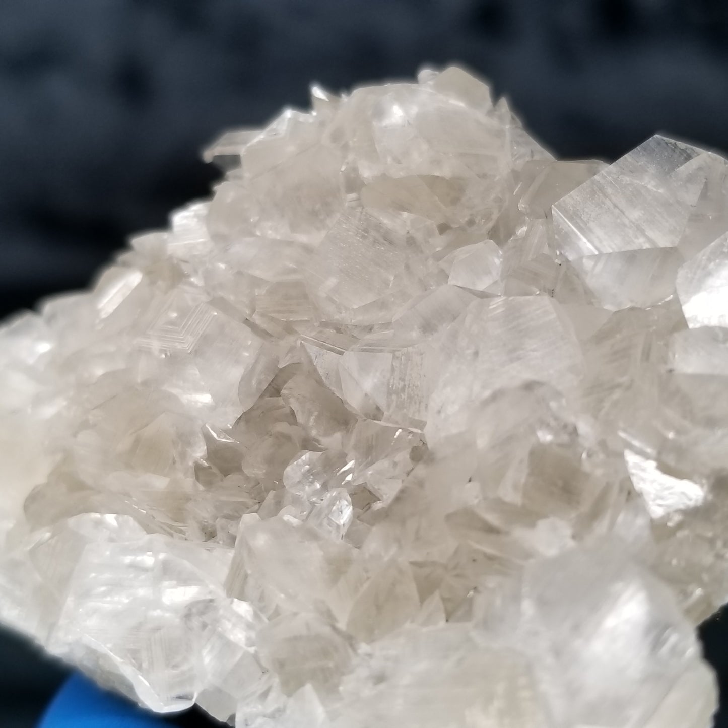 #33006 Super clear Nailhead Spar Calcite cluster, Chalcopyrite ore and multiple small fossils in the matrix