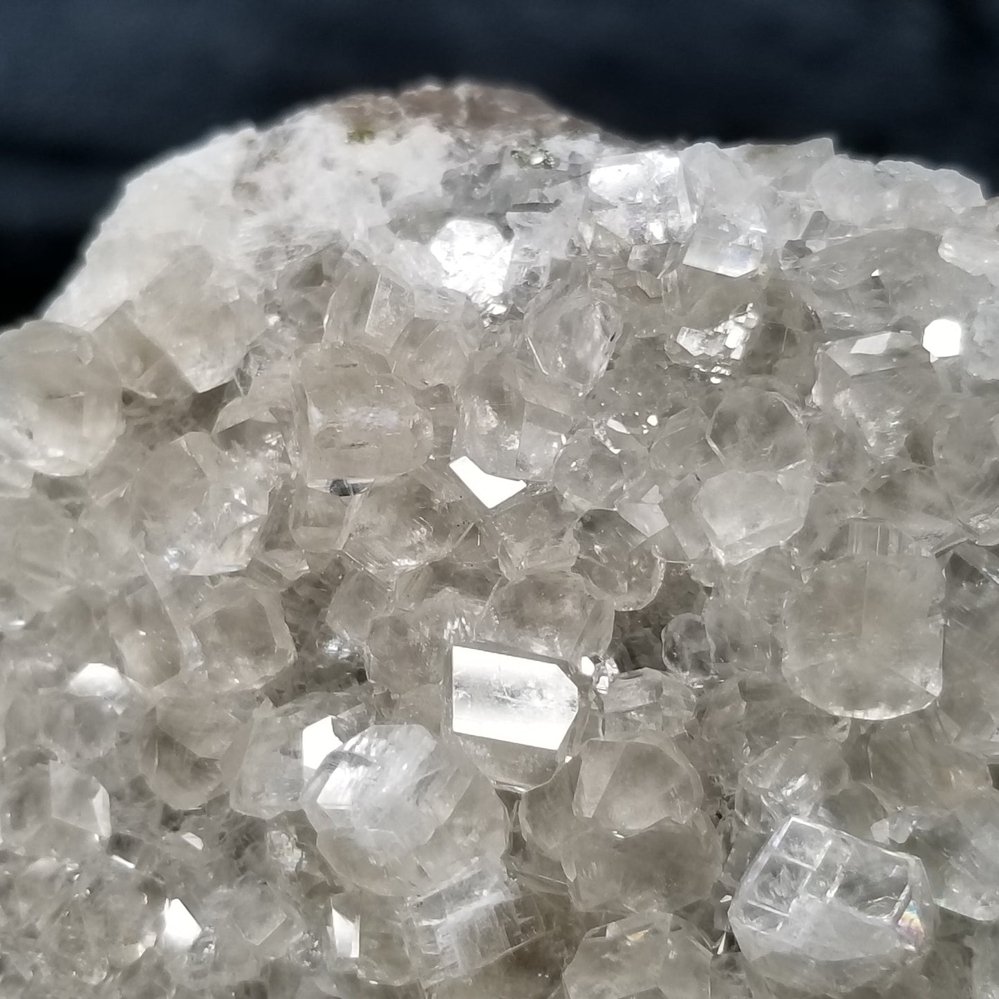 #33011 Super clear Nailhead Spar Calcite cluster, Chalcopyrite ore and multiple small fossils in the matrix
