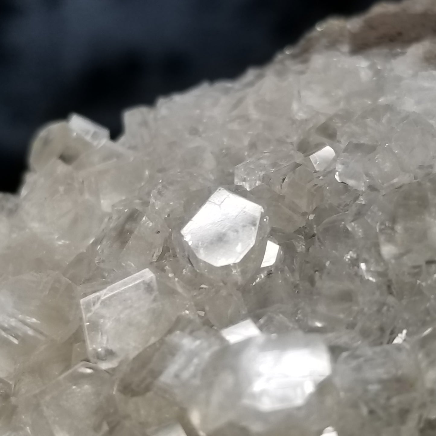 #33011 Super clear Nailhead Spar Calcite cluster, Chalcopyrite ore and multiple small fossils in the matrix