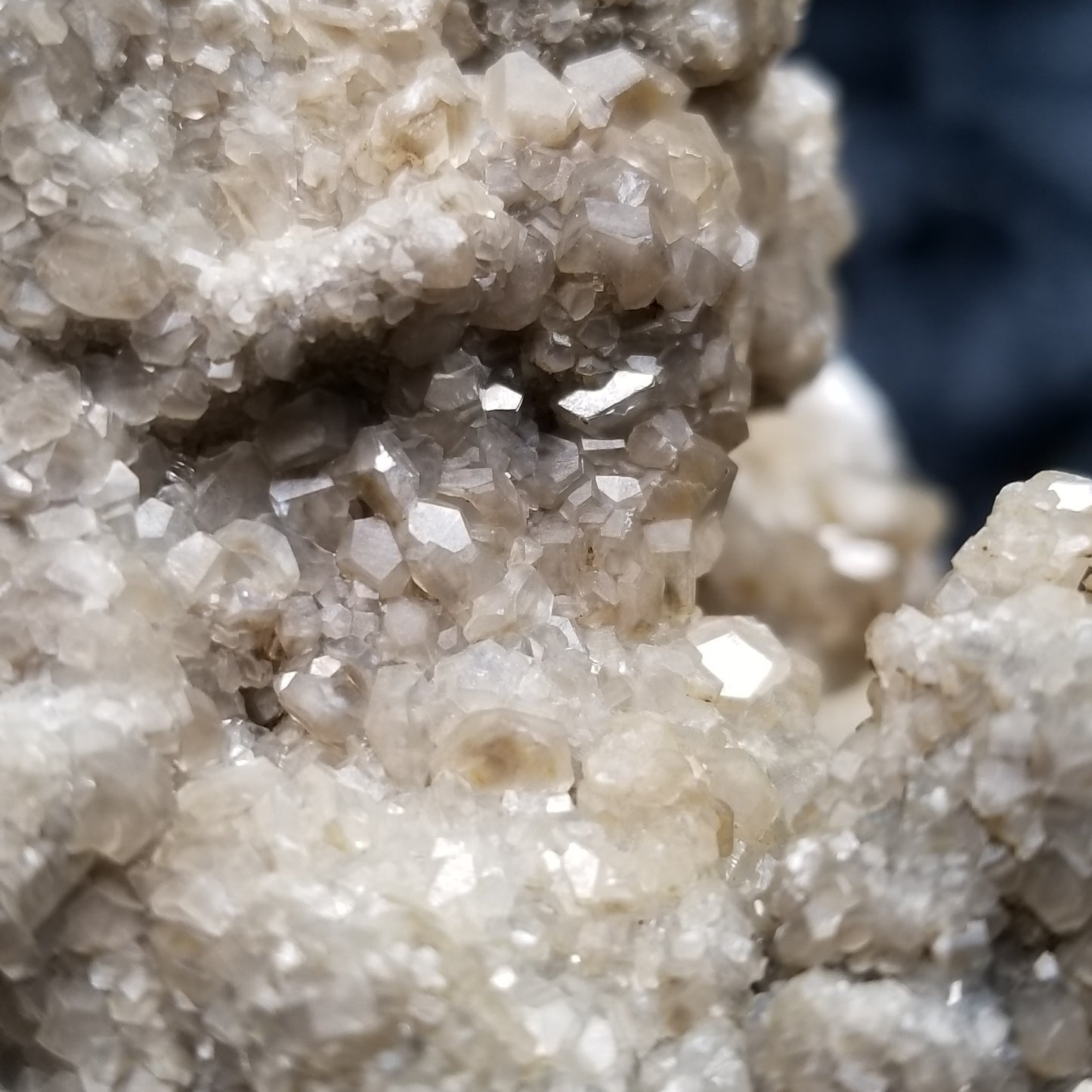 #33013 Clear Nailhead Spar Calcite cluster, Chalcopyrite ore and multiple small fossils in the matrix