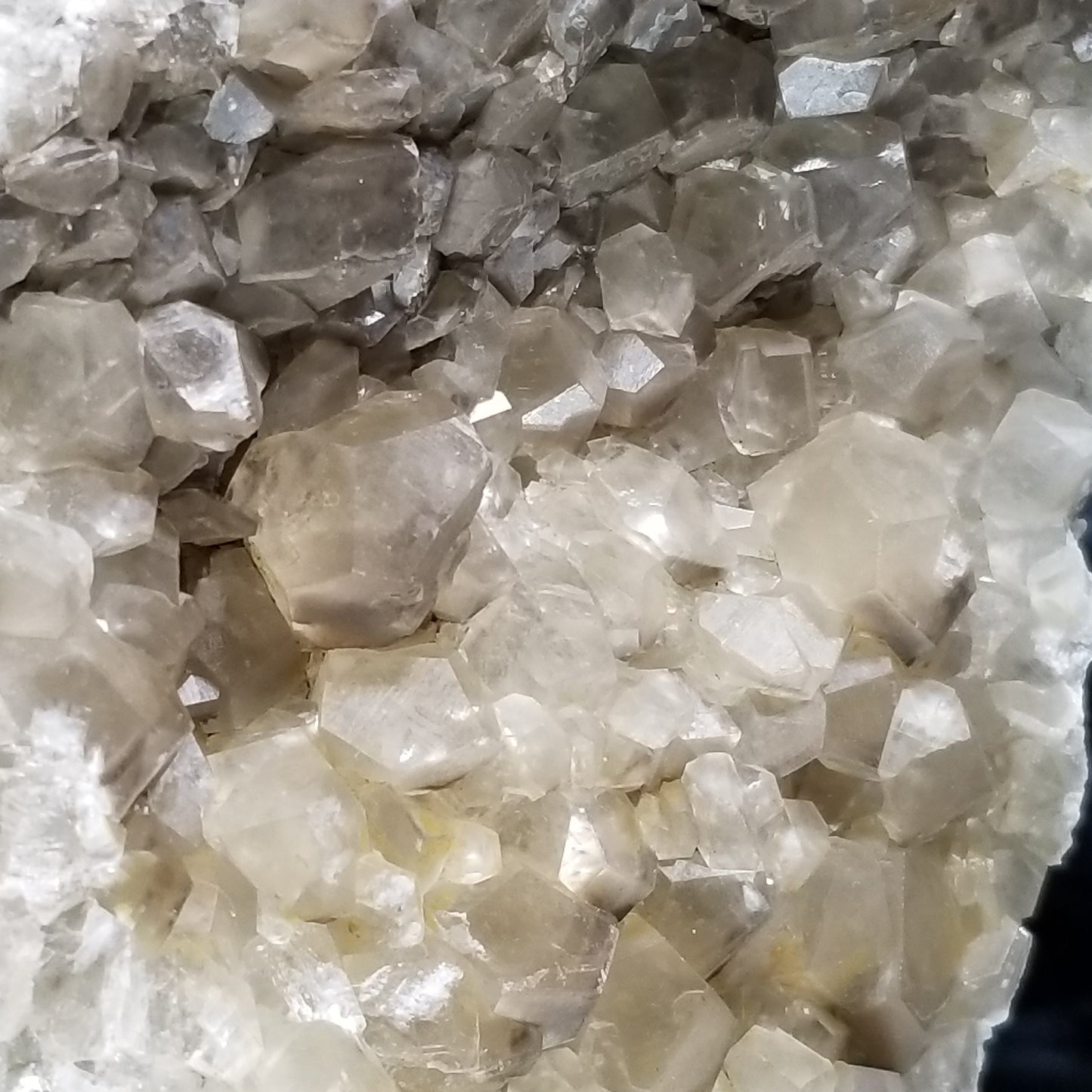 #33013 Clear Nailhead Spar Calcite cluster, Chalcopyrite ore and multiple small fossils in the matrix