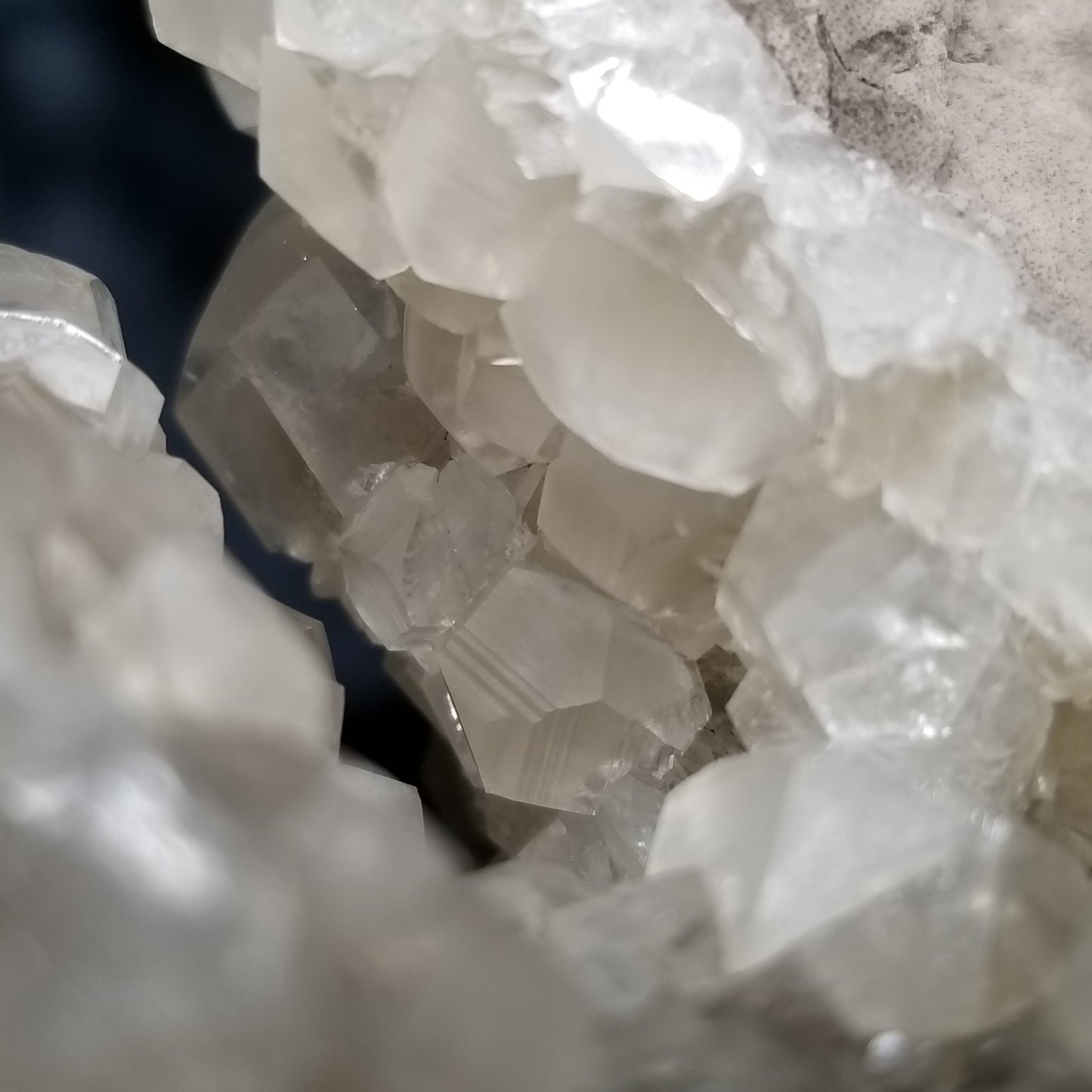 #33018 Super clear Nailhead Spar Calcite cluster, Chalcopyrite ore and multiple small fossils in the matrix