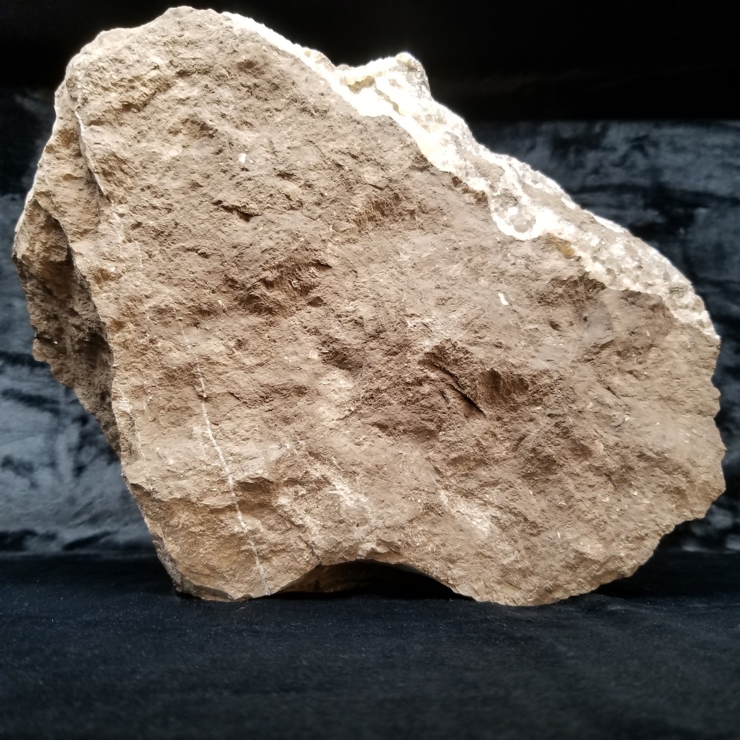 #33020 Super clear Nailhead Spar Calcite geode, Chalcopyrite ore and multiple small fossils in the matrix