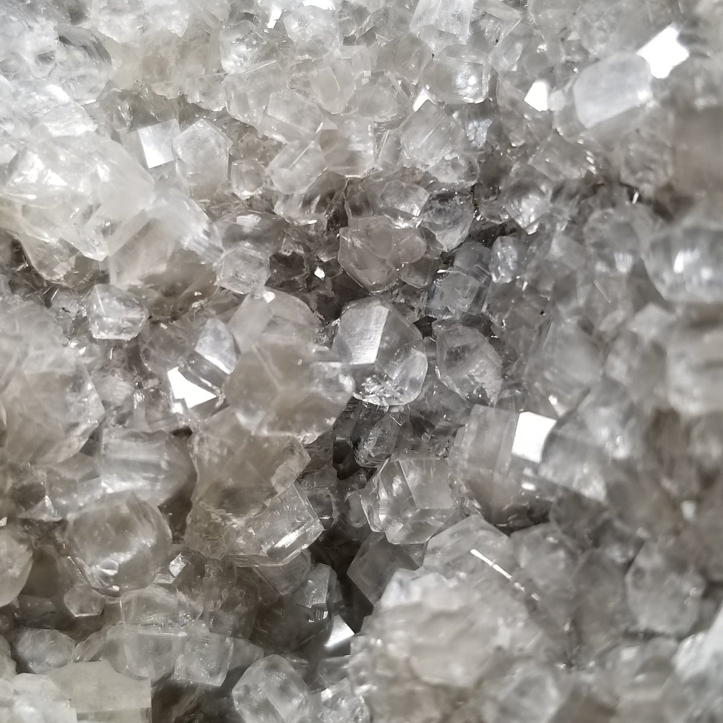 #33023 Super clear Nailhead Spar Calcite goede, Chalcopyrite ore and multiple small fossils in the matrix