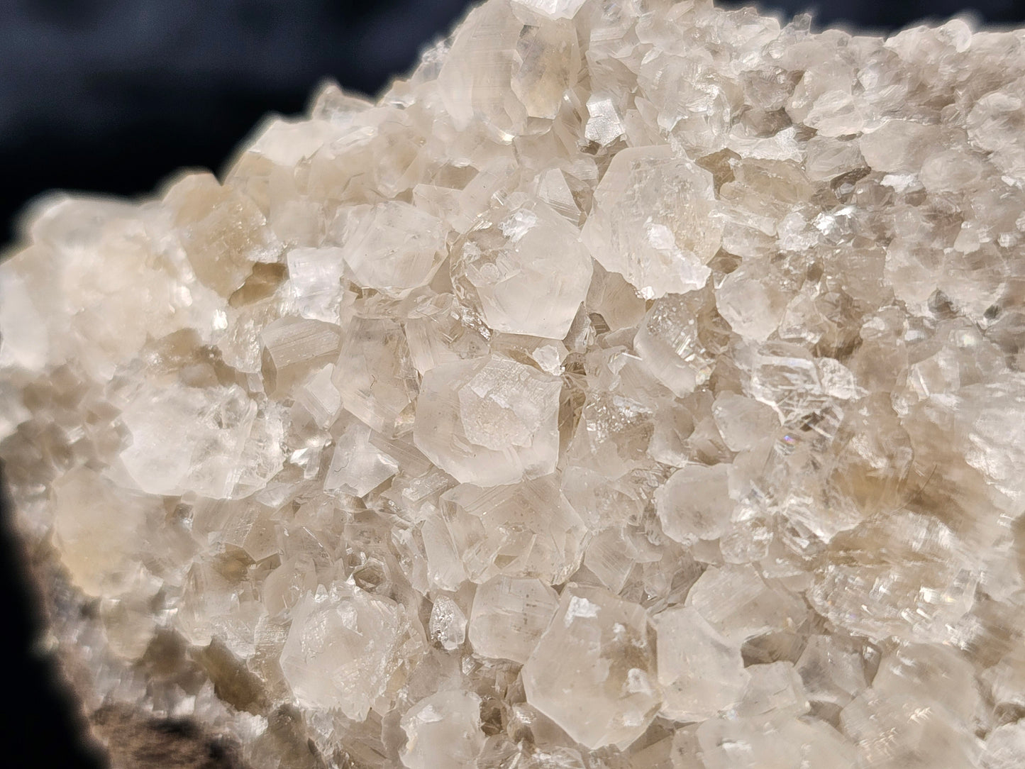 #33045 Super clear Nailhead Spar Calcite cluster, Chalcopyrite ore and multiple small fossils in the matrix