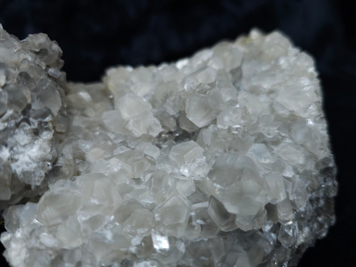 #33049 Super clear Nailhead Spar Calcite cluster, Chalcopyrite ore and multiple small fossils in the matrix