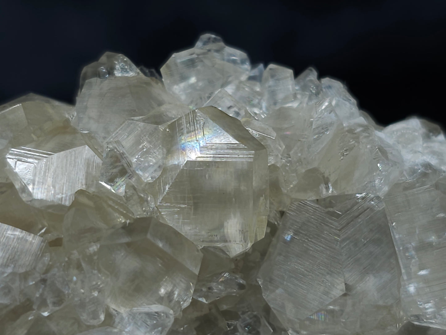 #33068 Super clear Nailhead Spar Calcite cluster, Chalcopyrite ore and multiple small fossils in the matrix