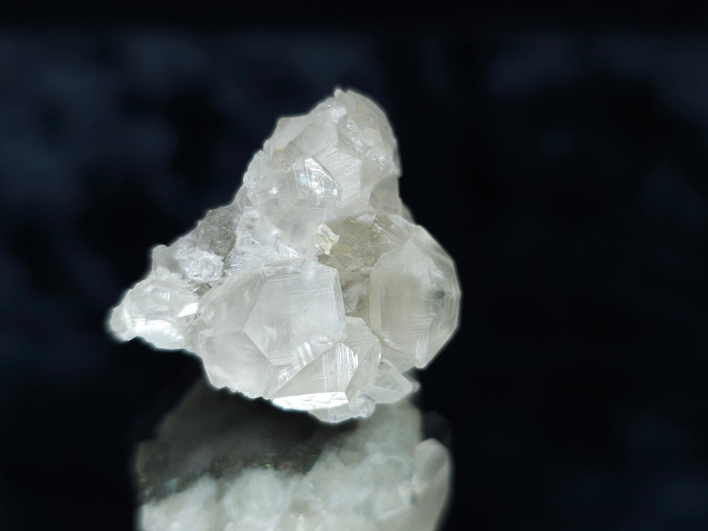 #33052 Super clear Nailhead Spar Calcite cluster, Chalcopyrite ore and multiple small fossils in the matrix