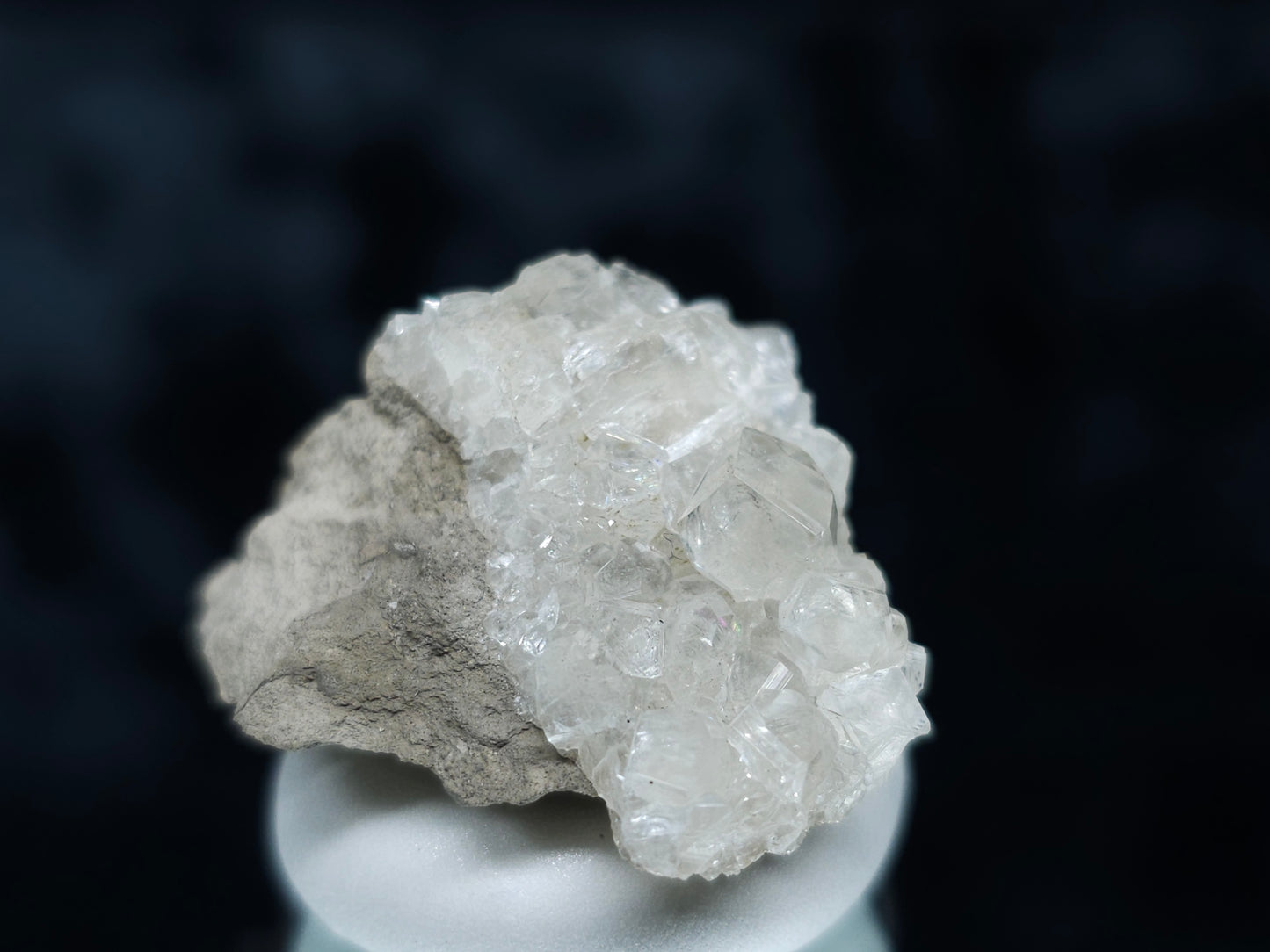 #33054 Super clear Nailhead Spar Calcite cluster, Chalcopyrite ore and multiple small fossils in the matrix