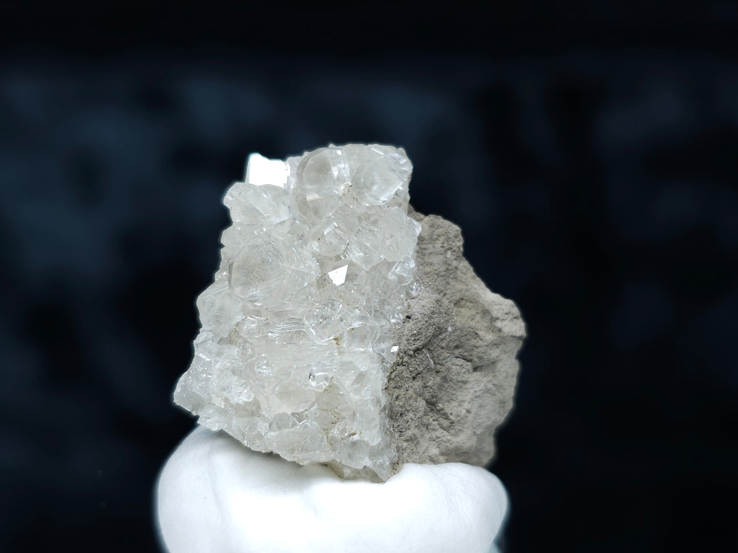 #33054 Super clear Nailhead Spar Calcite cluster, Chalcopyrite ore and multiple small fossils in the matrix