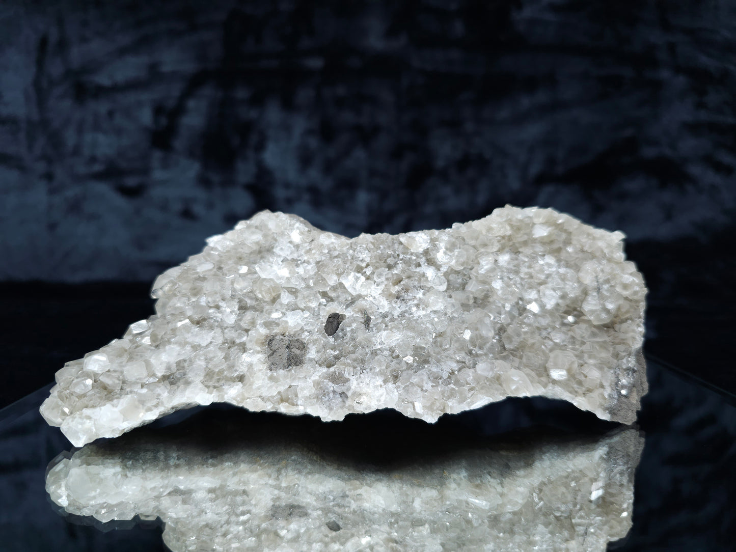 #33081 Super clear Nailhead Spar Calcite cluster, Chalcopyrite ore and multiple small fossils in the matrix