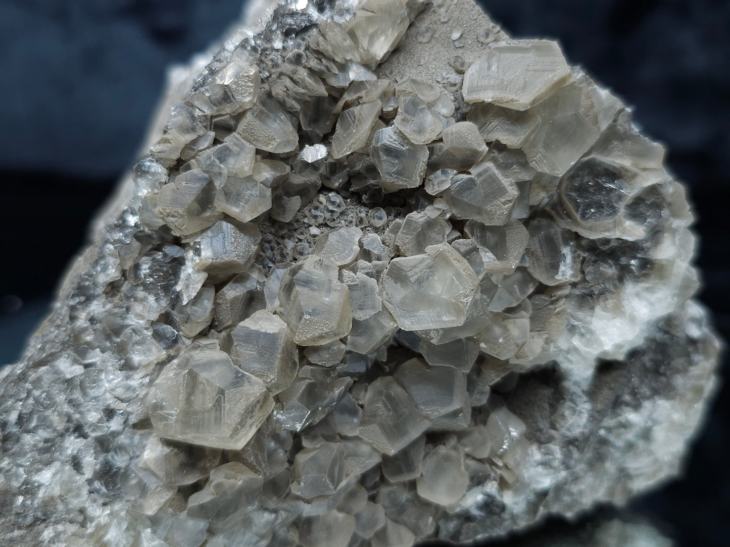 #33086 Phantom Nailhead Spar Calcite cluster, Chalcopyrite ore and multiple small fossils in the matrix