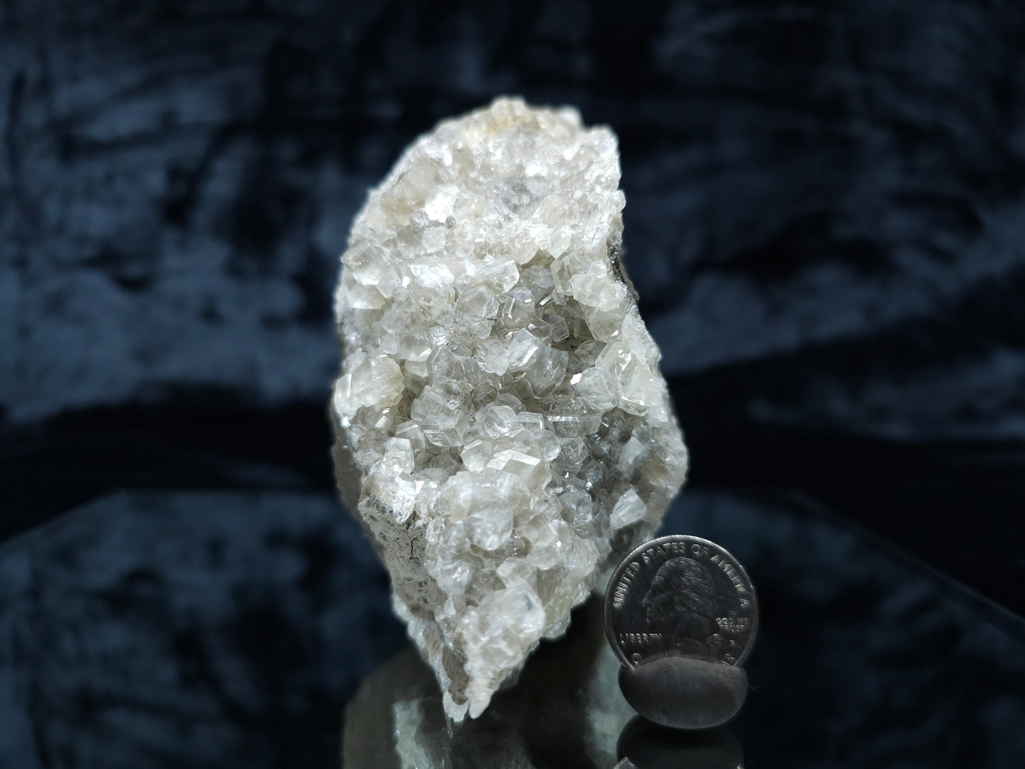 #33091 Super clear Nailhead Spar Calcite cluster, Chalcopyrite ore and multiple small fossils in the matrix
