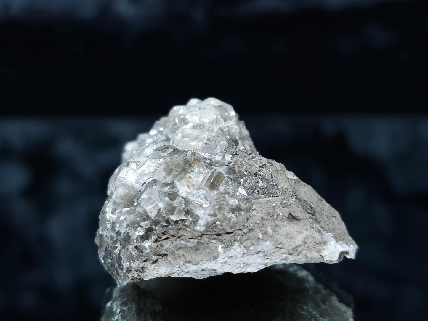 #33105 Super clear Nailhead Spar Calcite cluster with Chalcopyrite ore and multiple small fossils in the matrix