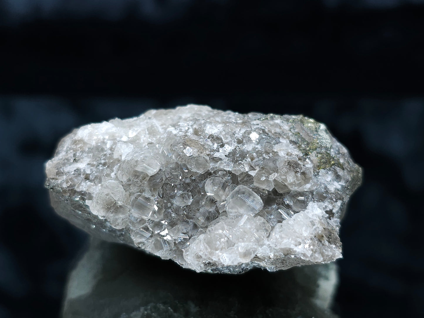 #33097 Super clear Nailhead Spar Calcite cluster, Chalcopyrite ore and multiple small fossils in the matrix