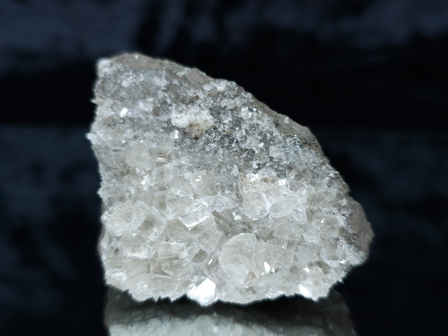 #33106 Super clear Nailhead Spar Calcite cluster with Chalcopyrite ore and multiple small fossils in the matrix