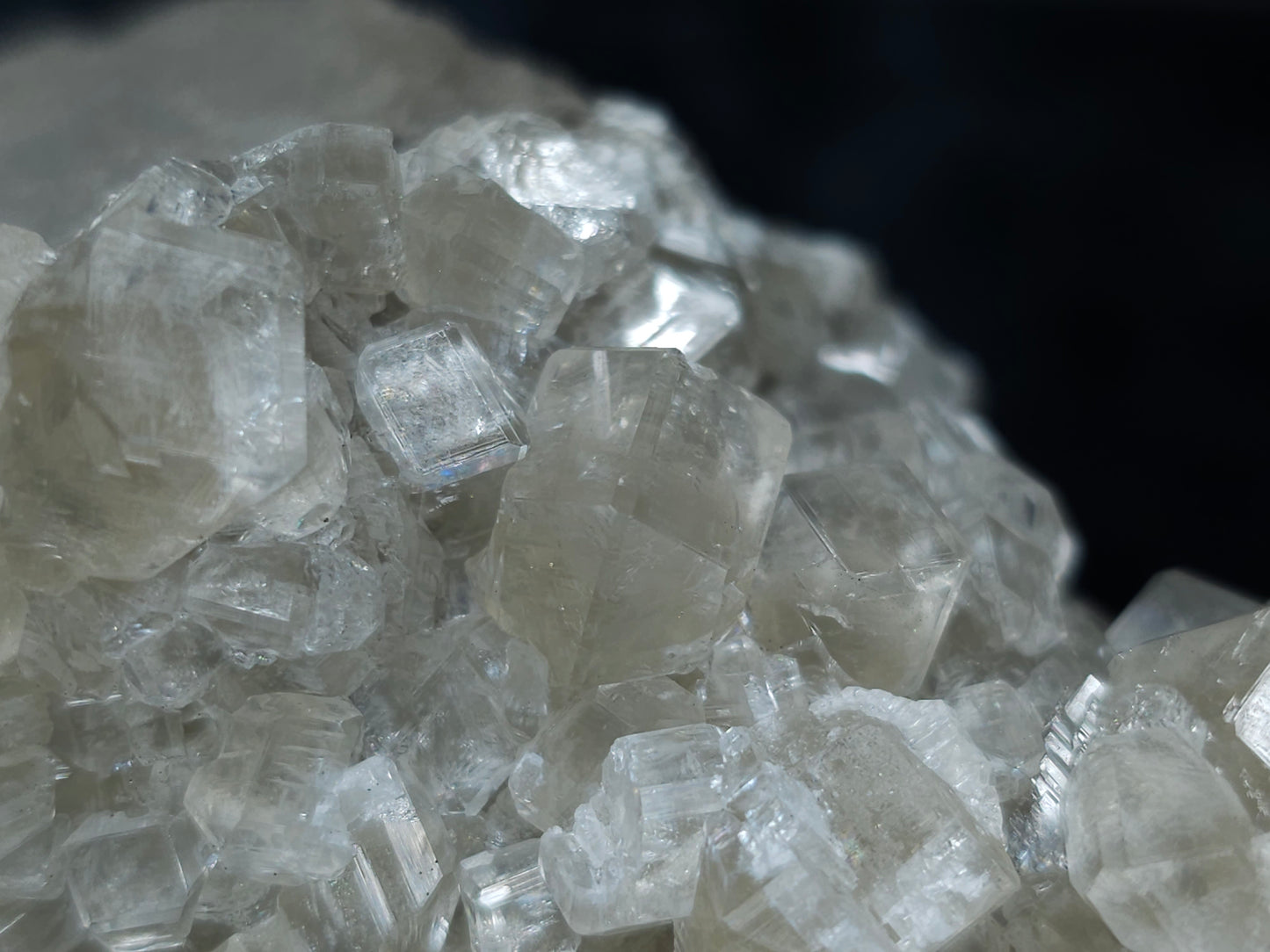 #33108 Super clear Nailhead Spar Calcite cluster with Chalcopyrite ore and multiple small fossils in the matrix