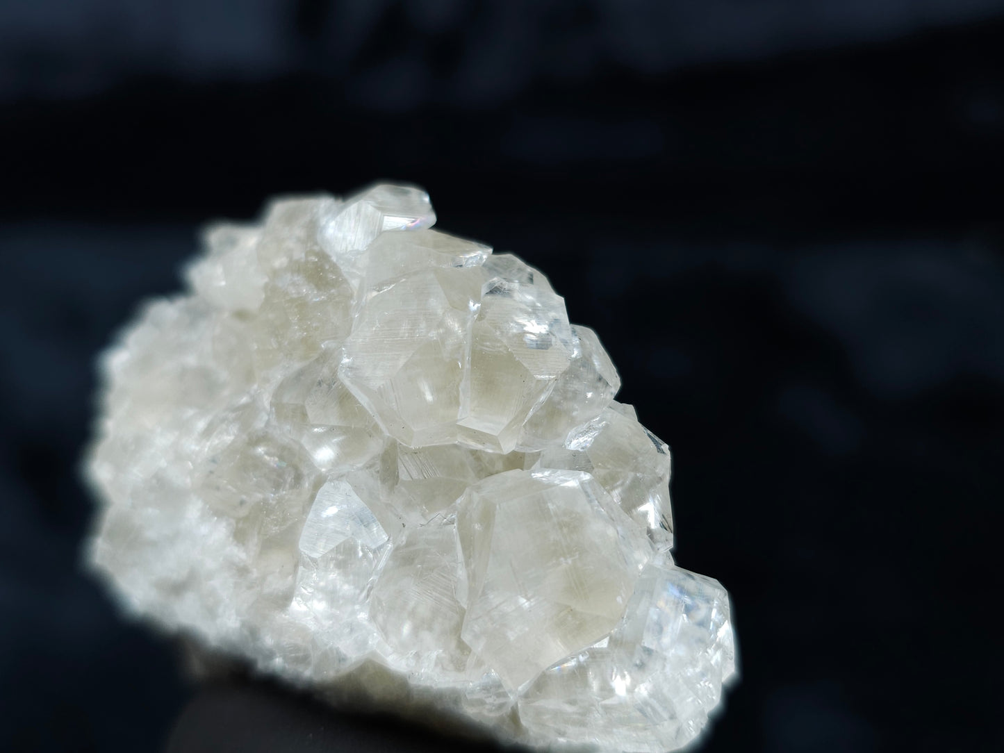 #33098 Super clear Nailhead Spar Calcite cluster, Chalcopyrite ore and multiple small fossils in the matrix