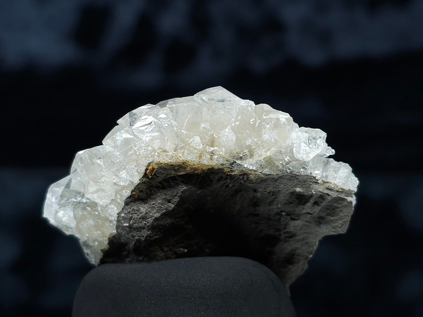 #33098 Super clear Nailhead Spar Calcite cluster, Chalcopyrite ore and multiple small fossils in the matrix