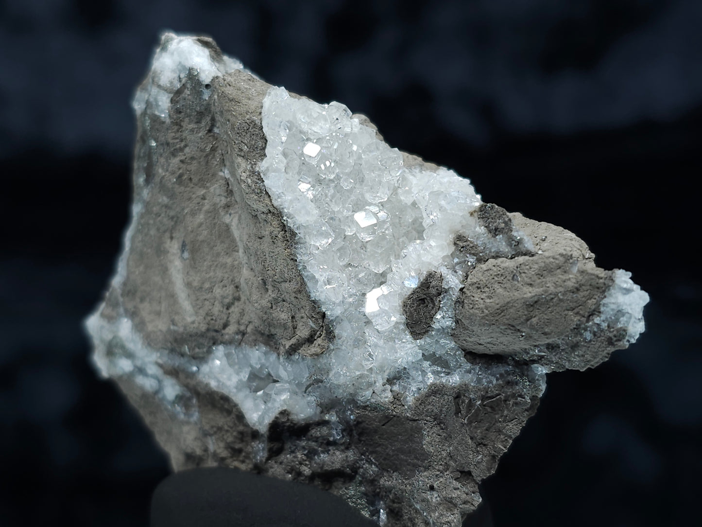 #33060 Super clear Nailhead Spar Calcite cluster, Chalcopyrite ore and multiple small fossils in the matrix