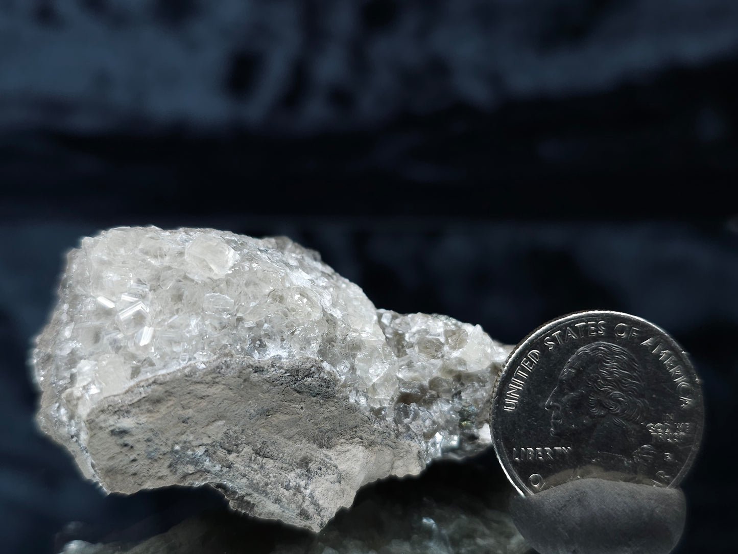 #33061 Super clear Nailhead Spar Calcite cluster, Chalcopyrite ore and multiple small fossils in the matrix