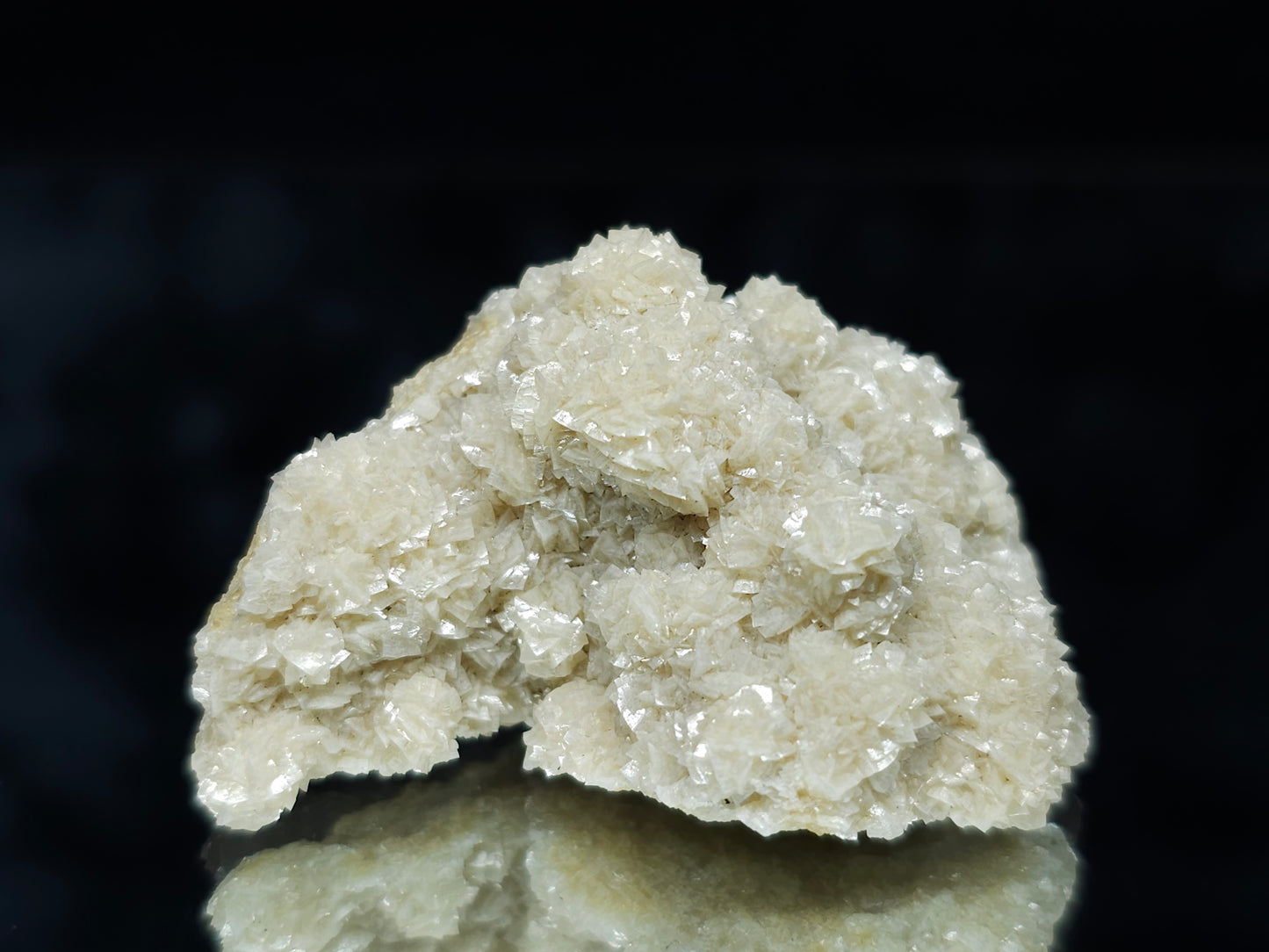 #88023 Cream-white Calcite pseudomorph after Combined form Calcite on matrix
