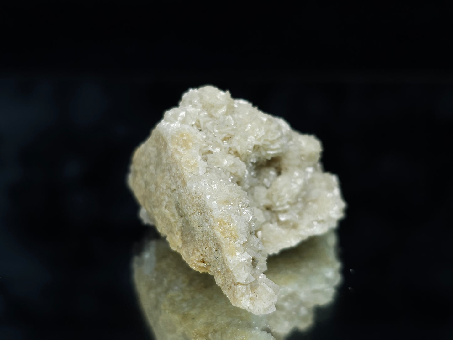 #88023 Cream-white Calcite pseudomorph after Combined form Calcite on matrix