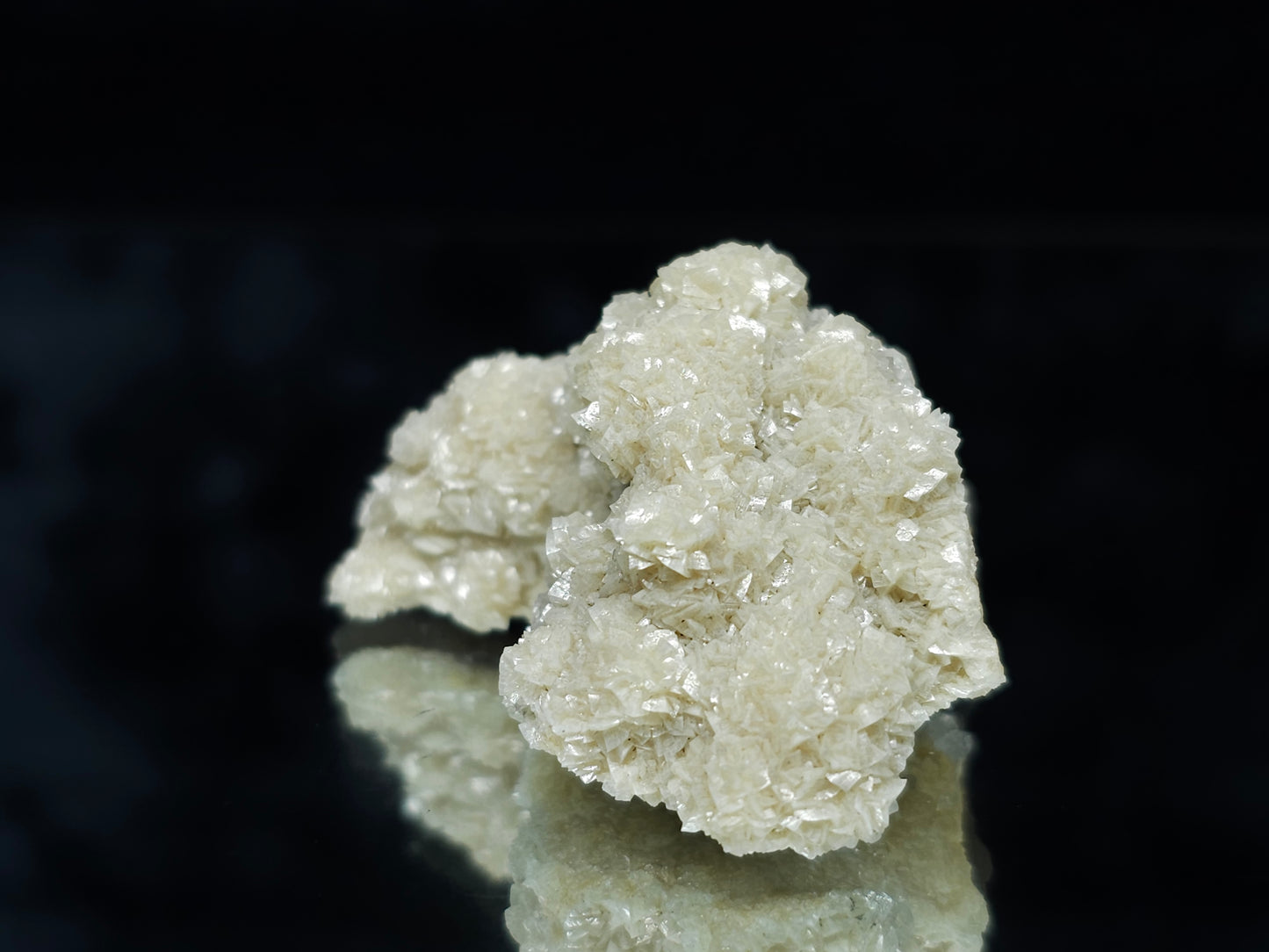 #88023 Cream-white Calcite pseudomorph after Combined form Calcite on matrix