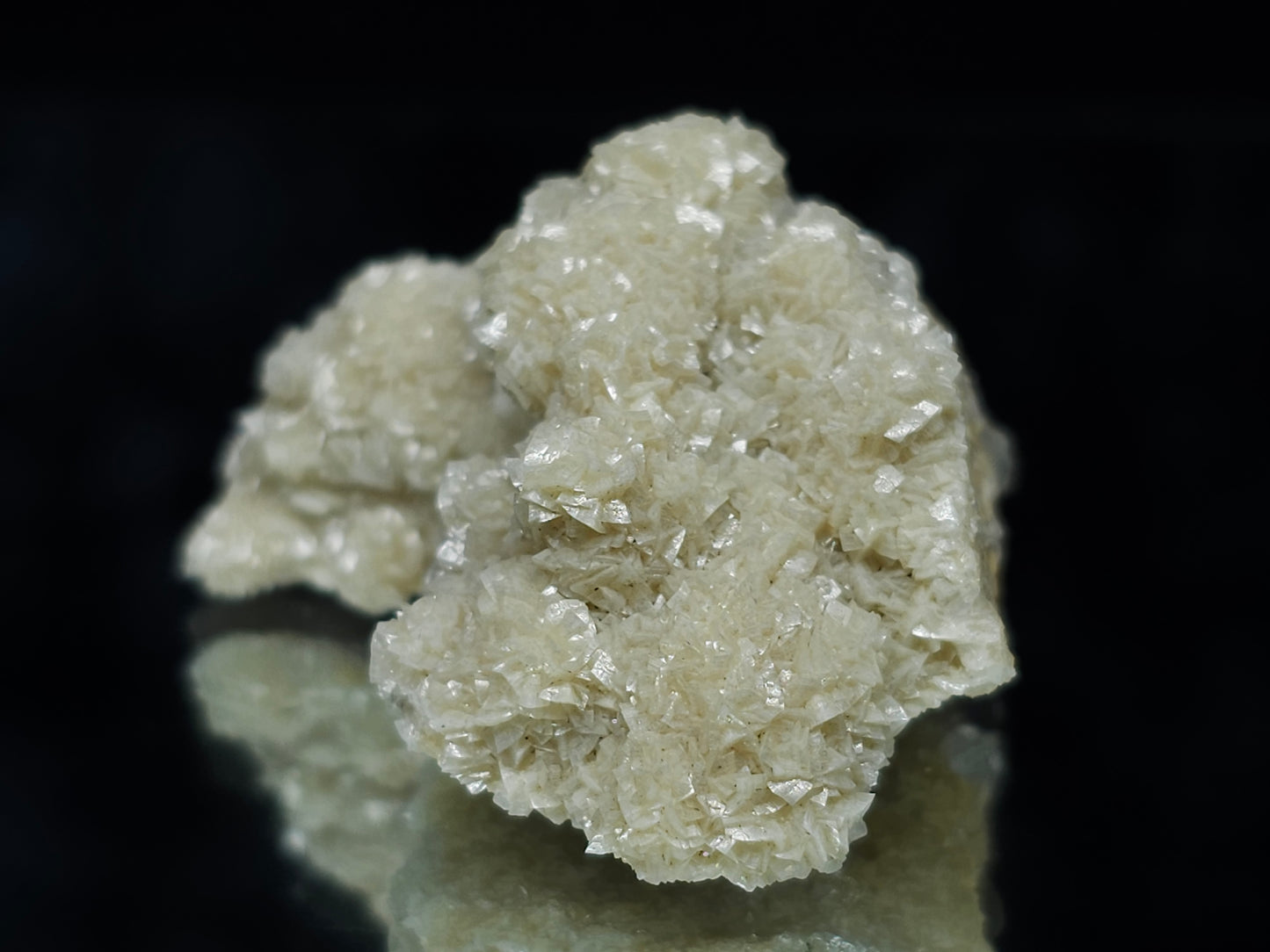 #88023 Cream-white Calcite pseudomorph after Combined form Calcite on matrix