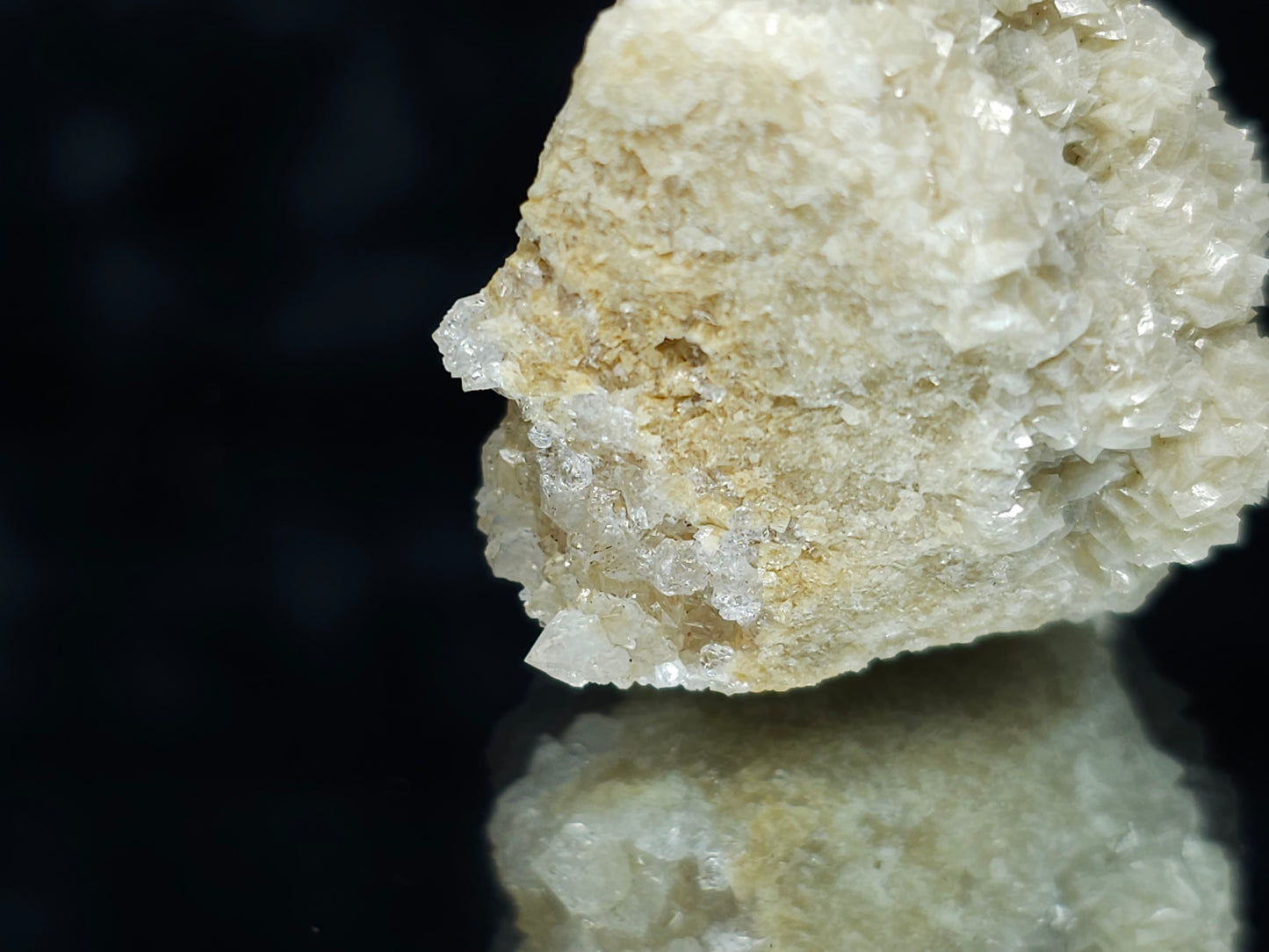 #88023 Cream-white Calcite pseudomorph after Combined form Calcite on matrix