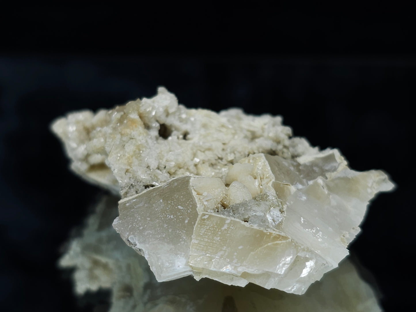 #88040 Calcite pseudomorph after needle Calcite on matrix