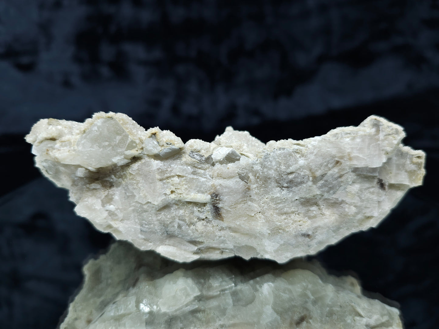 #88078 White Calcite, heavily striated, complex rhombohedral-scalenohedral ( pseudomorph ) after rare Combined form Calcite on matrix