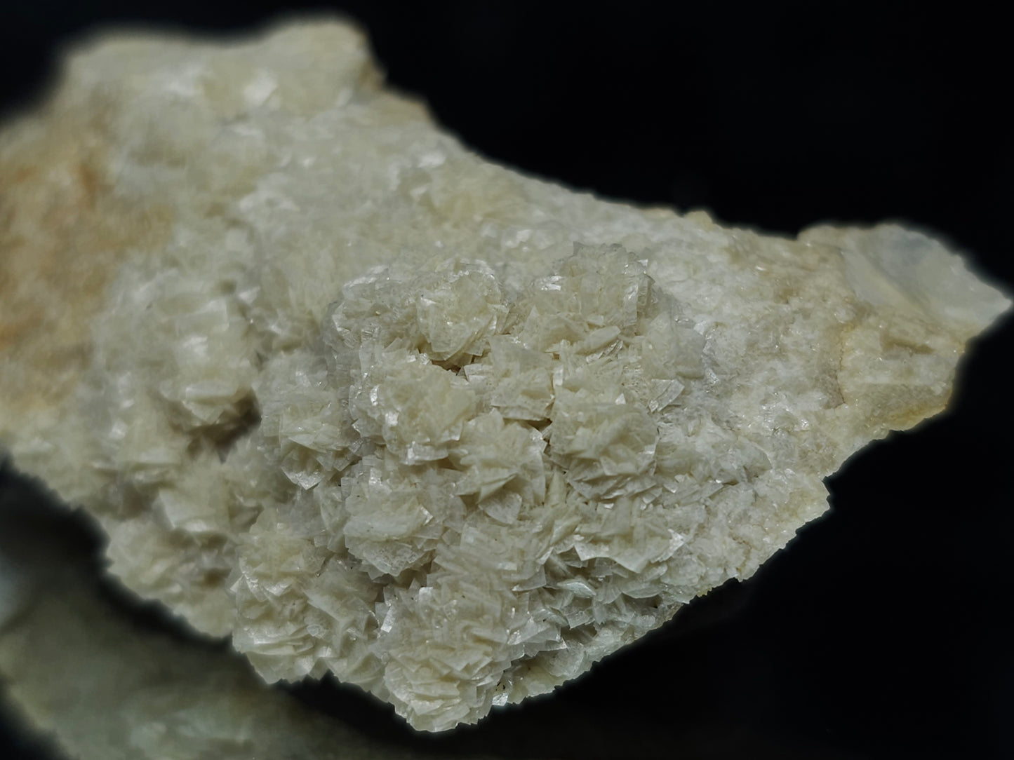 #88082 White Calcite, heavily striated, complex rhombohedral-scalenohedral ( pseudomorph ) after Calcite matrix