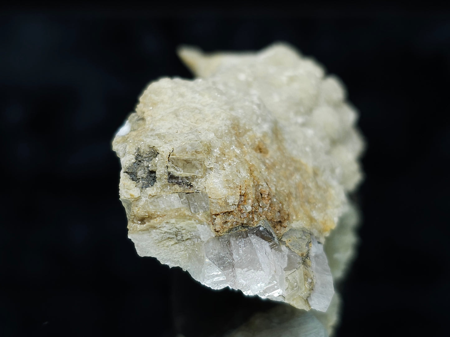 #88082 White Calcite, heavily striated, complex rhombohedral-scalenohedral ( pseudomorph ) after Calcite matrix