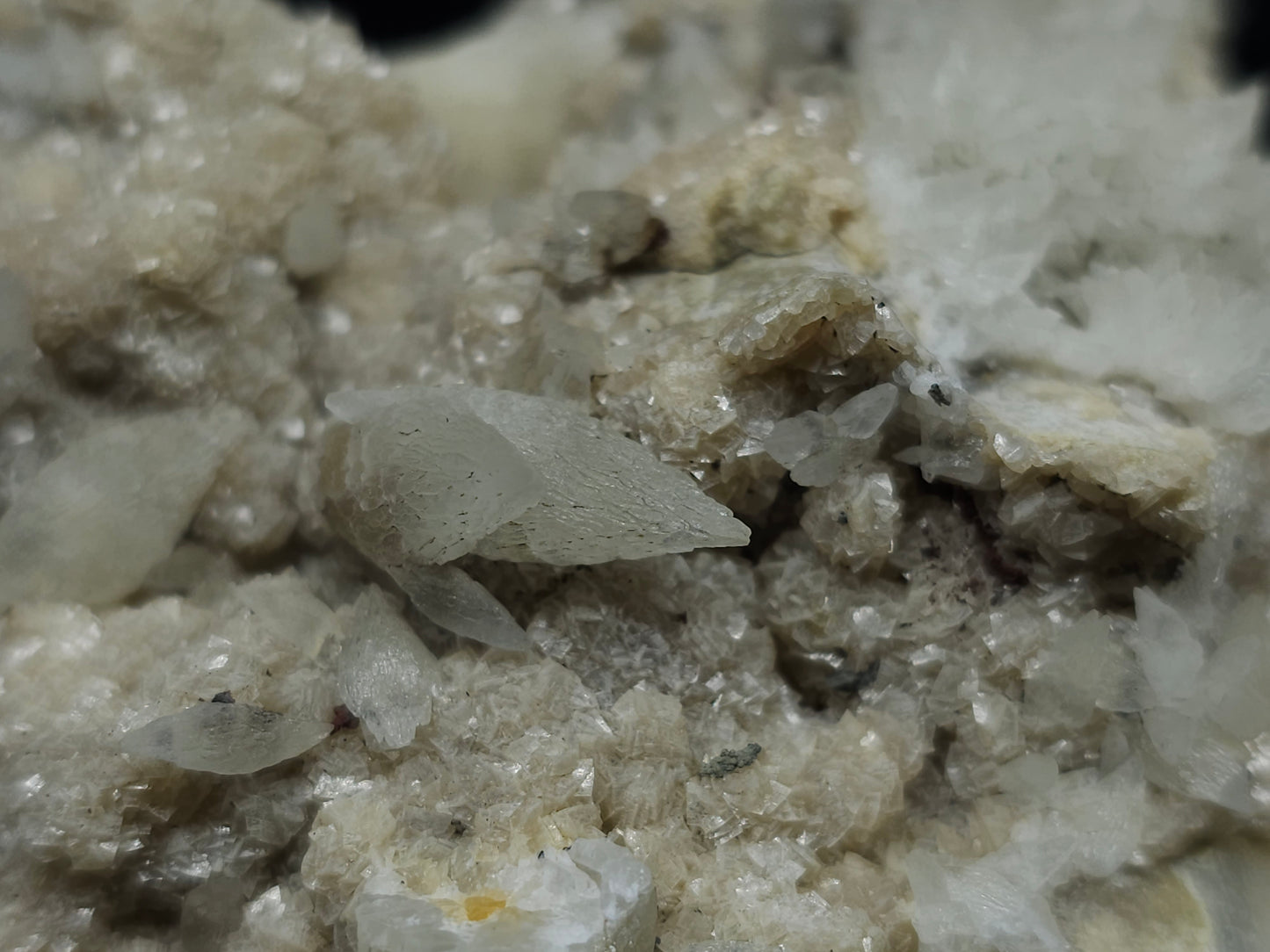 #88087 Hematite and awesome Dogtooth Spar on Calcite pseudomorph after Calcite