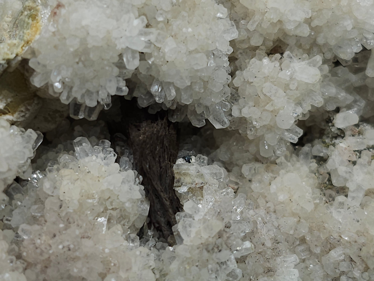 #88099 Multiple small Nailhead Spar Calcite Flowers formation pseudomorph after white Calcite on matrix
