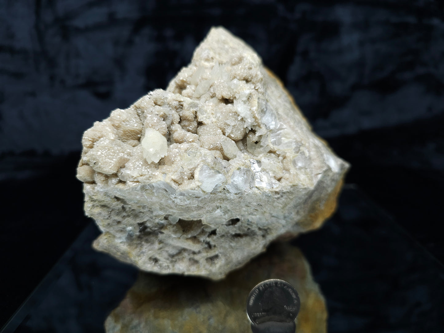 #88107 Hematite and awesome Dogtooth Spar Calcite and Calcite flowers formation on white Calcite pseudomorph after Calcite on matrix