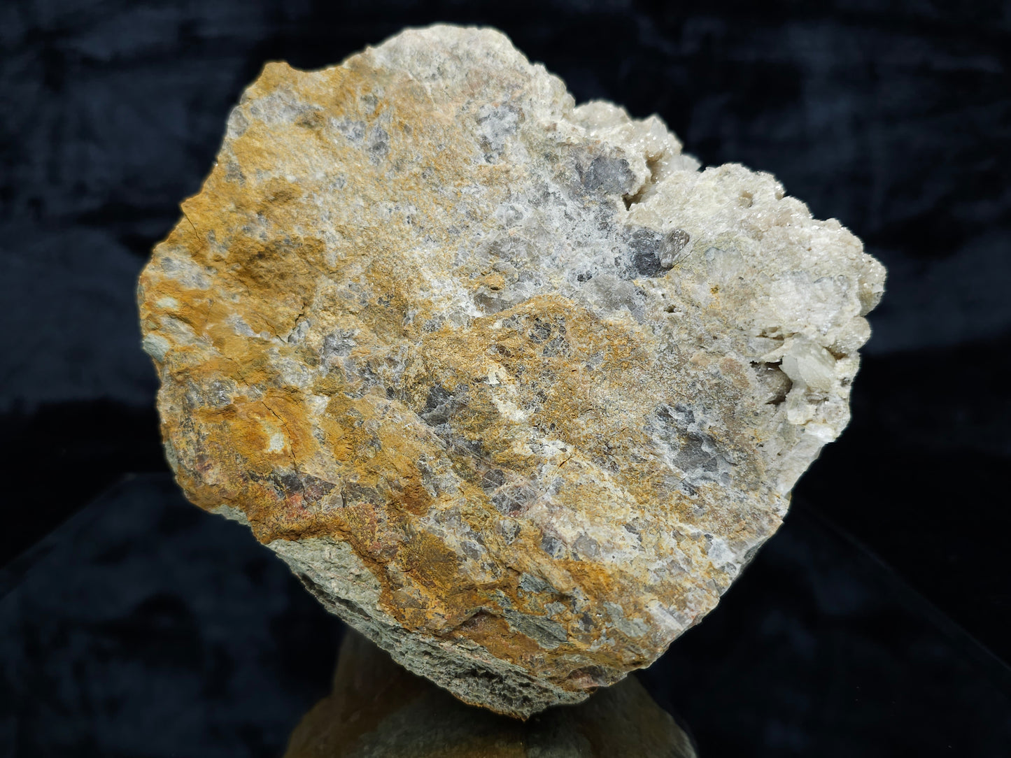 #88107 Hematite and awesome Dogtooth Spar Calcite and Calcite flowers formation on white Calcite pseudomorph after Calcite on matrix