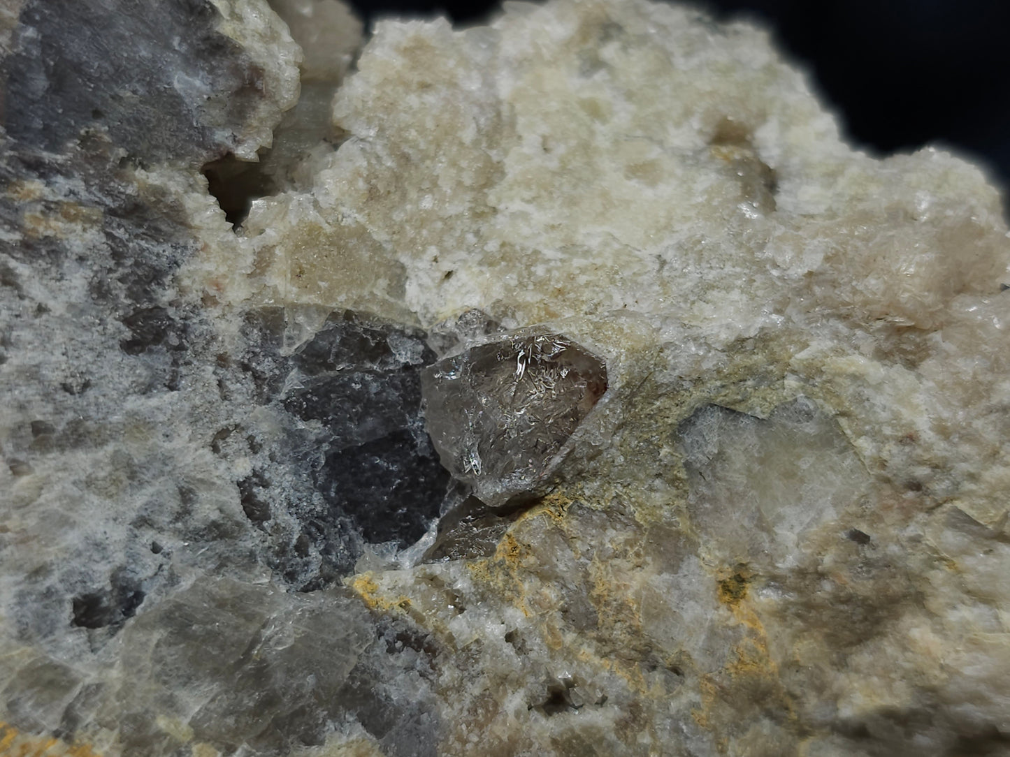 #88107 Hematite and awesome Dogtooth Spar Calcite and Calcite flowers formation on white Calcite pseudomorph after Calcite on matrix