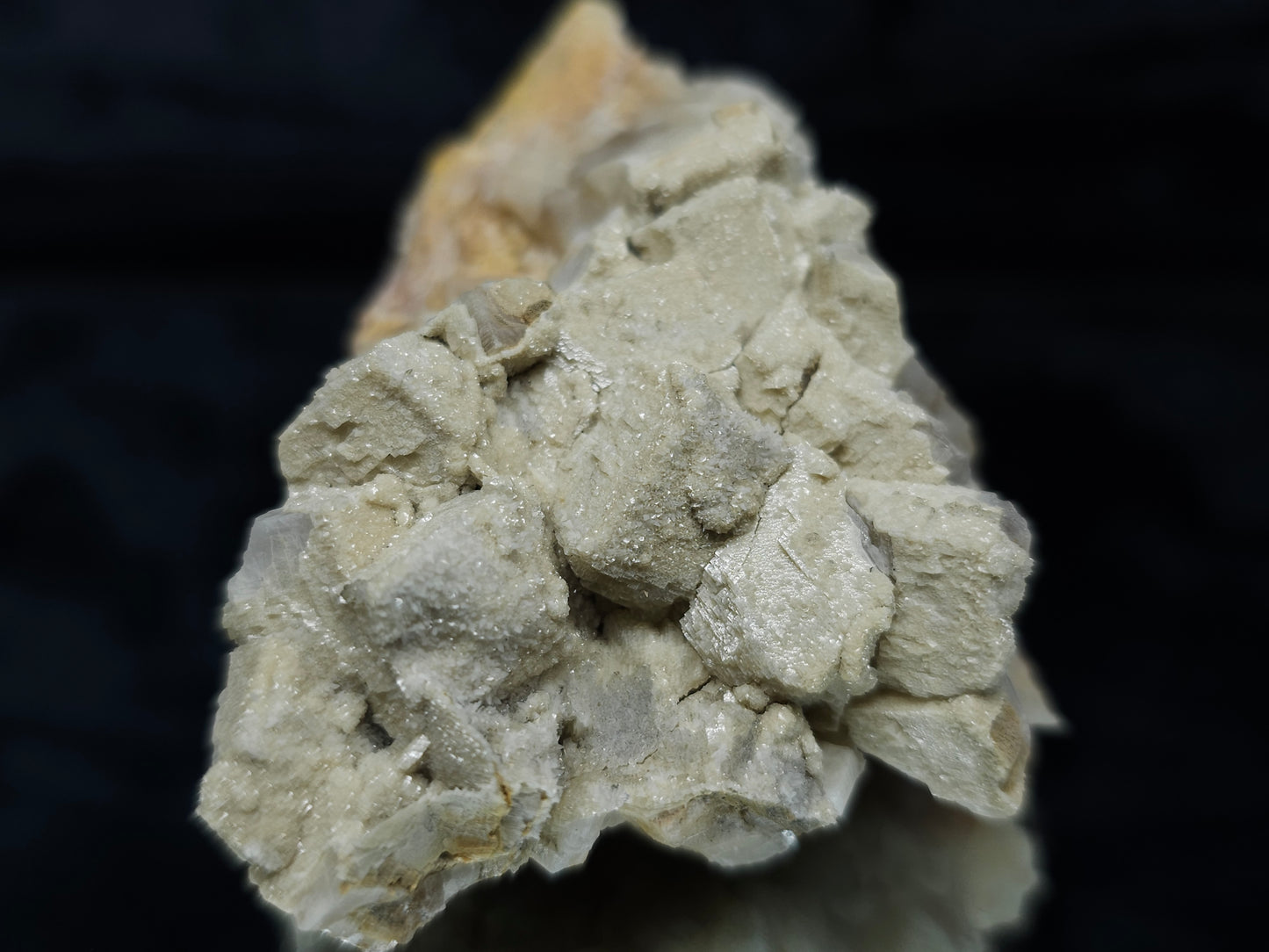 #88112 Cream-white Calcite pseudomorph after Combined form Calcite, also on uncommon Calcite formation on Calcite on matrix