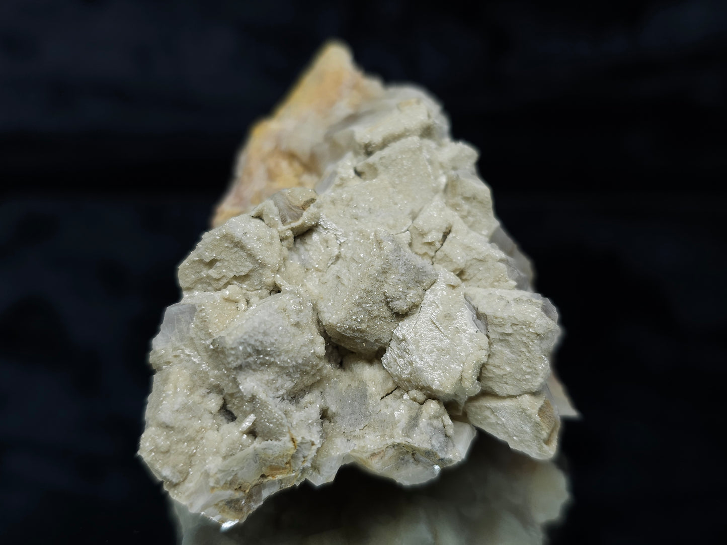 #88112 Cream-white Calcite pseudomorph after Combined form Calcite, also on uncommon Calcite formation on Calcite on matrix