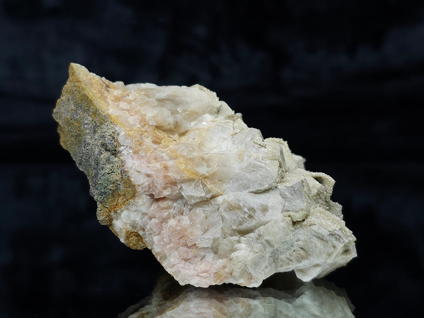 #88112 Cream-white Calcite pseudomorph after Combined form Calcite, also on uncommon Calcite formation on Calcite on matrix