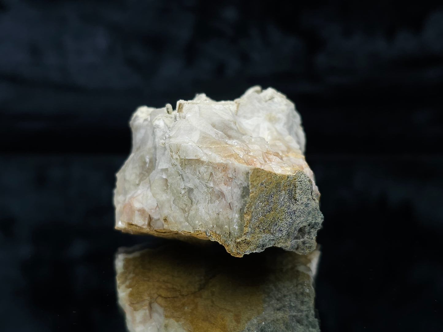 #88112 Cream-white Calcite pseudomorph after Combined form Calcite, also on uncommon Calcite formation on Calcite on matrix