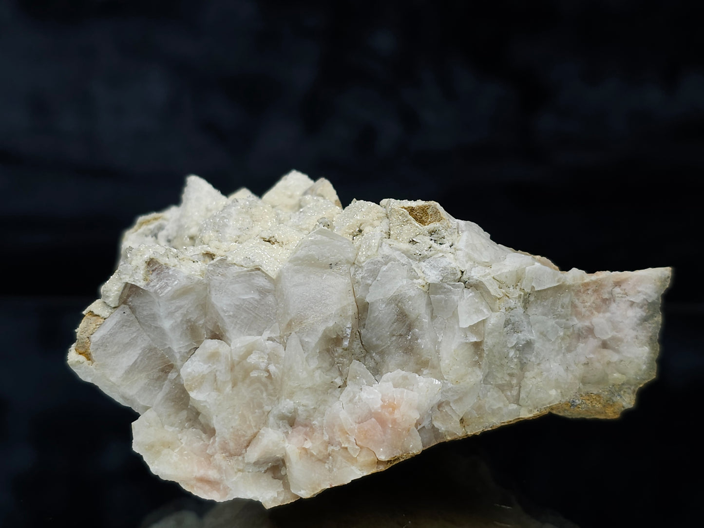 #88112 Cream-white Calcite pseudomorph after Combined form Calcite, also on uncommon Calcite formation on Calcite on matrix