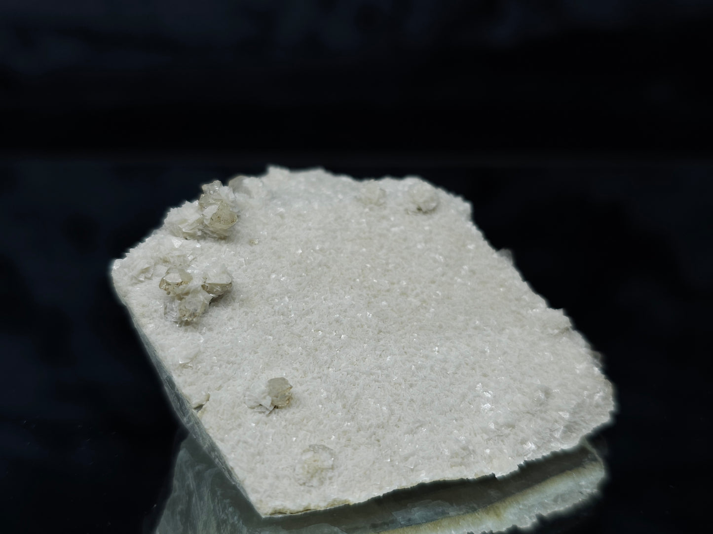 #88117 Spirit Gwindel Quartz on cream-white Calcite pseudomorph after Combined form Calcite