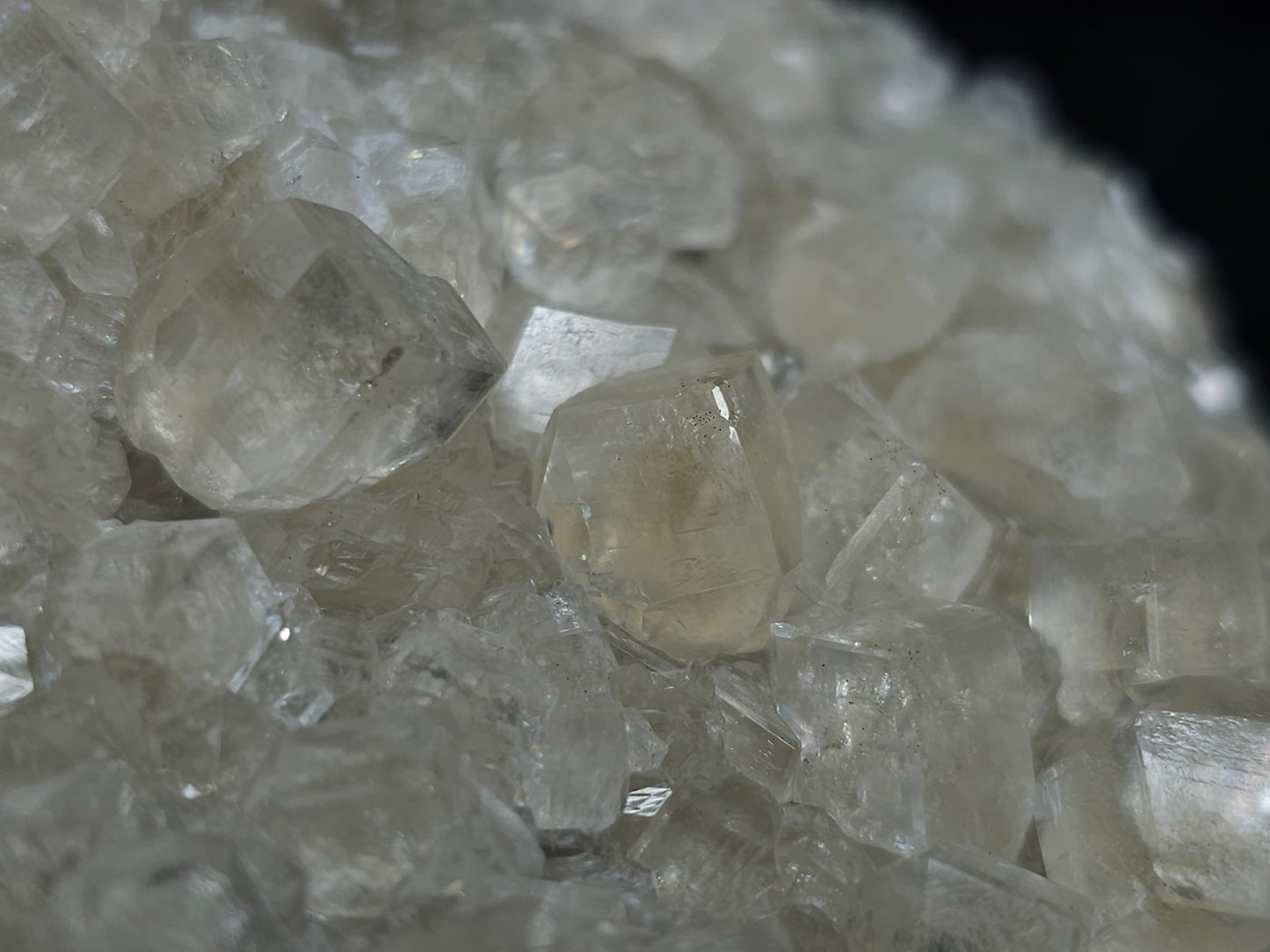 #33072 Super clear Nailhead Spar Calcite cluster, Chalcopyrite ore and multiple small fossils in the matrix