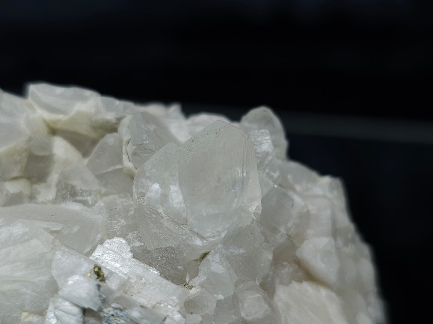 #11042 Dolomite and Chalcopyrite on clear Dogtooth Spar Calcite and Combined form Calcite