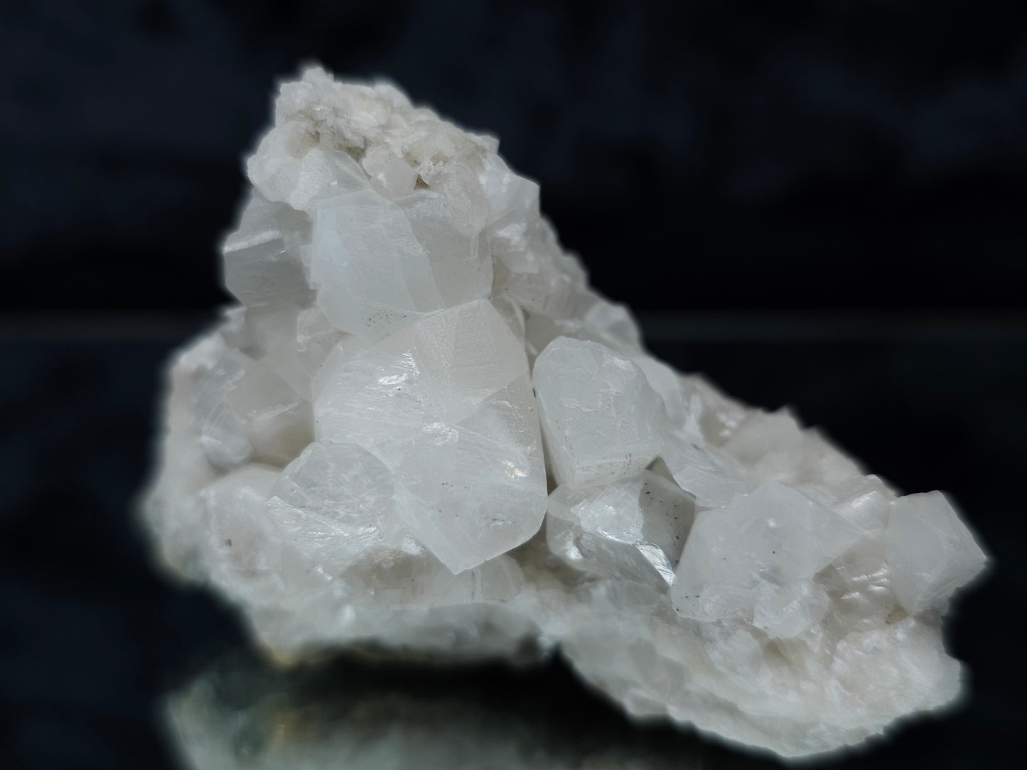 #11061 Clear Combined form Calcite on white Calcite