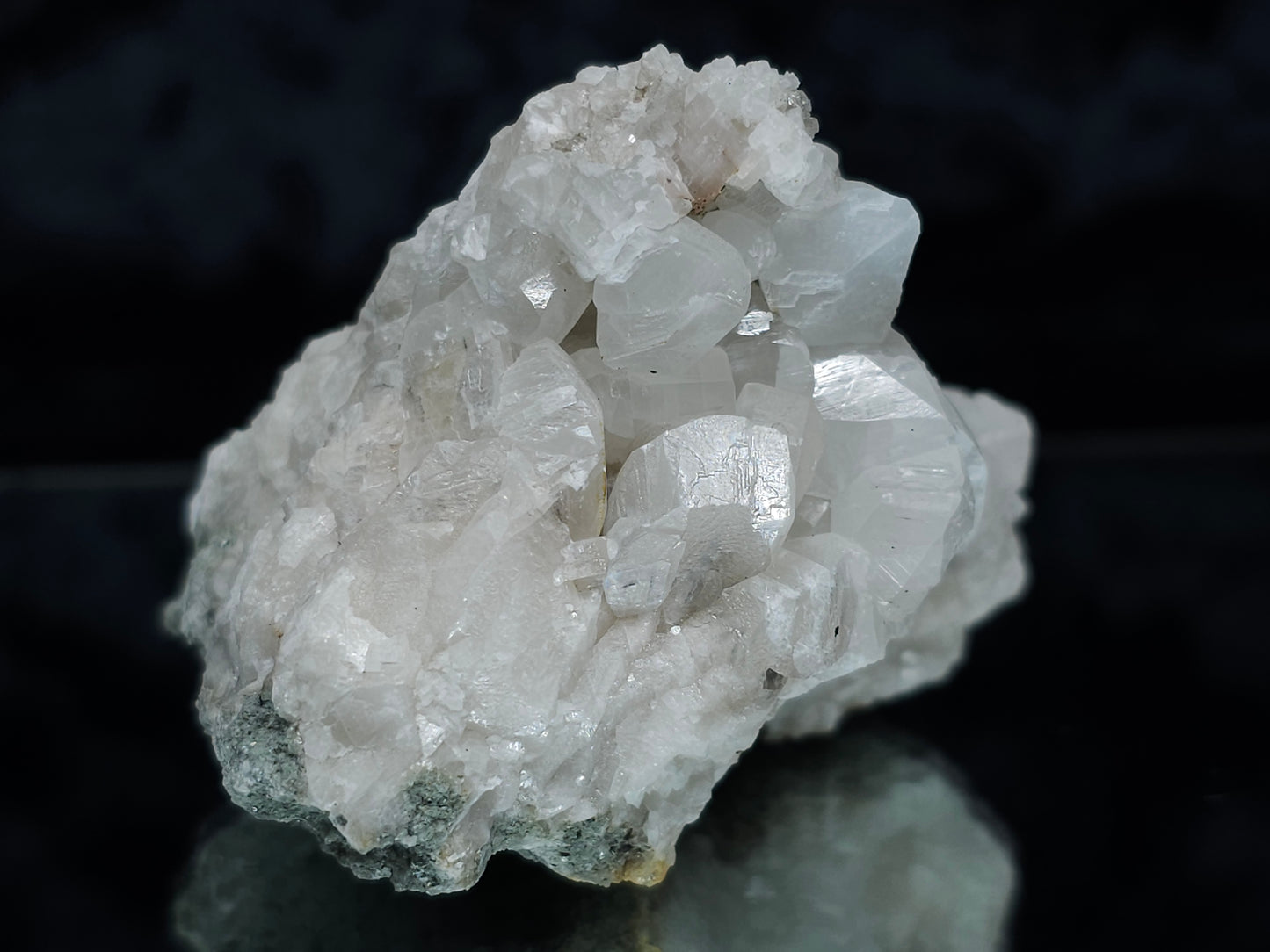 #11061 Clear Combined form Calcite on white Calcite